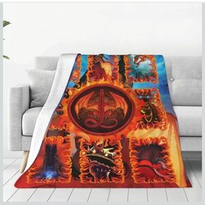 Wings Of Fire Cartoon Soft Flannel Throw Blanket 60x50 Inch Fire